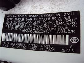2011 TOYOTA PRIUS, 1.8L AUTO FWD, COLOR WHITE, STK Z14814